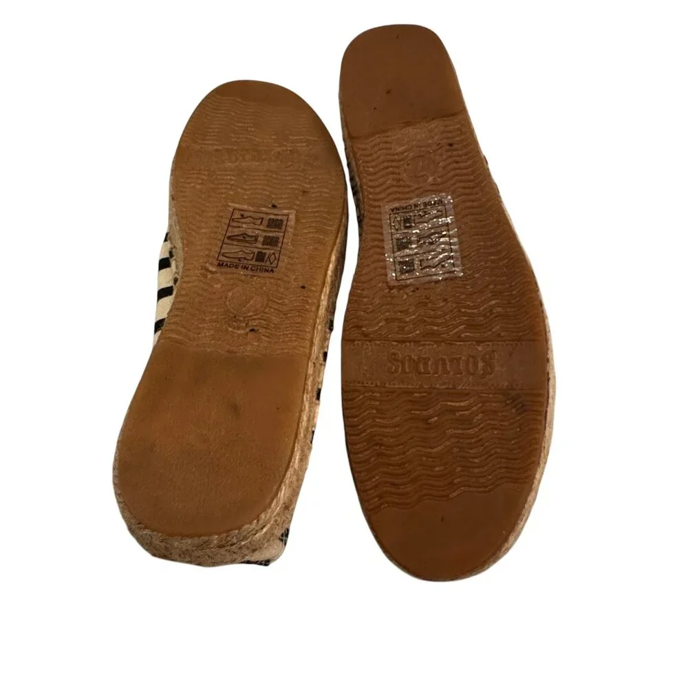 Like new! Soludos Navy & Natural Stripe Jute Platform Espadrilles Size 7